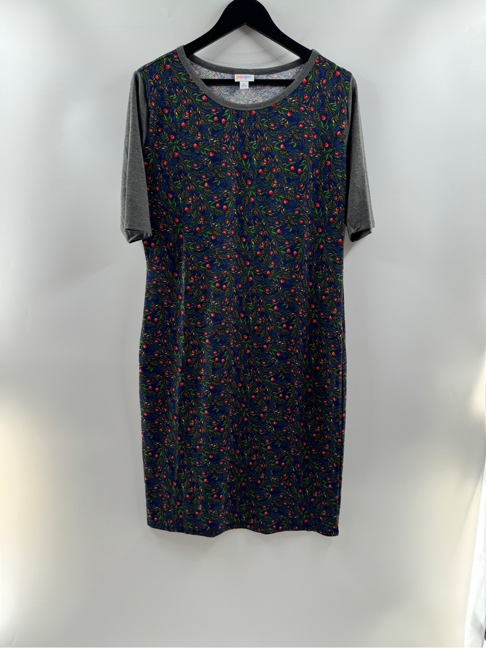 🧸 LuLaRoe Julia Navy Floral Raglan Dress – Women's XL NWT